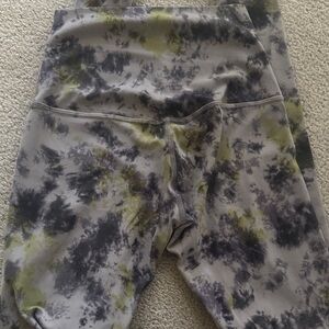 lululemon athletica Gray and Green Tie-Dye Leggings